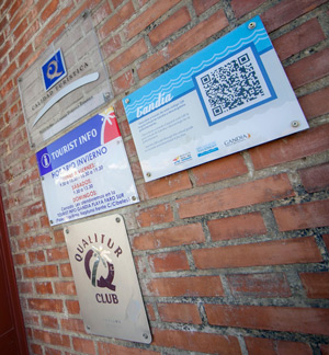 Tourist info and certificate of quality on the wall