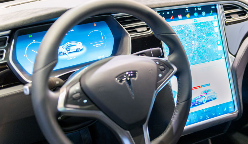 Tesla electric car dashboard